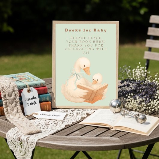 Green A Silly Goose Books for Baby Sign 招待状