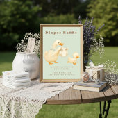 Green A Silly Goose Diaper Raffle Table Sign  招待状