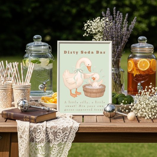 Green A Silly Goose Dirty Soda Bar Sign 招待状