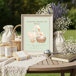 Green A Silly Goose From Our Shower To Yours Sign 招待状