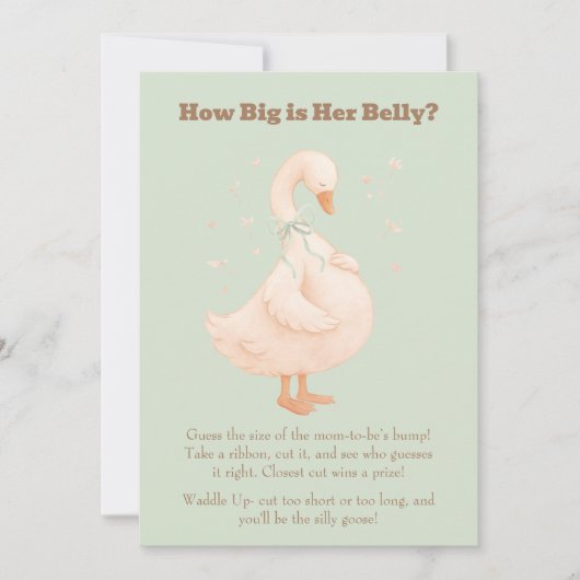 Green A Silly Goose How Big Is Her Belly 招待状 (正面)