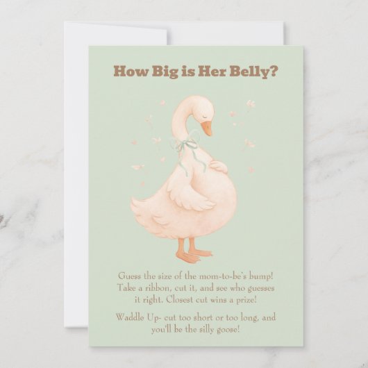 Green A Silly Goose How Big Is Her Belly 招待状 (裏面)