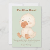 Green A Silly Goose Pacifier Hunt Baby Shower   招待状 (裏面)