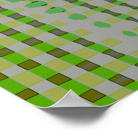 Green Abstract Art 1003 ポスター (角)