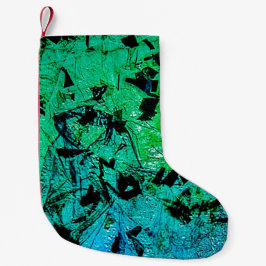 Green abstract christmas stocking,Sweet eco green  スモールクリスマスストッキング