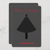 Green abstract Christmas tree business Invitation 招待状 (正面/裏面)