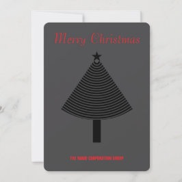 Green abstract Christmas tree business Invitation 招待状