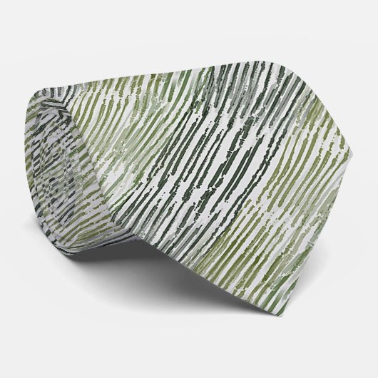 Green Abstract Diagonal Lines Tribal Vibe ネクタイ (ロール)