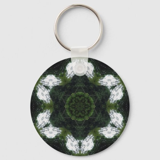 GREEN ABSTRACT DRAWING. SAMER BRASIL 1 キーホルダー (正面)