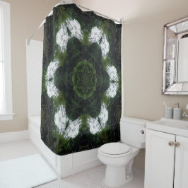 GREEN ABSTRACT DRAWING. SAMER BRASIL 1 シャワーカーテン
