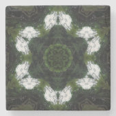 GREEN ABSTRACT DRAWING. SAMER BRASIL 1 ストーンコースター (正面)