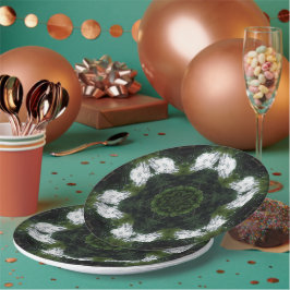 GREEN ABSTRACT DRAWING. SAMER BRASIL 1 ペーパープレート