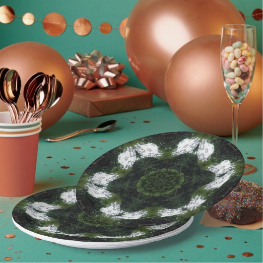 GREEN ABSTRACT DRAWING. SAMER BRASIL 1 ペーパープレート (複数)