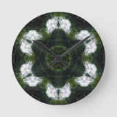 GREEN ABSTRACT DRAWING. SAMER BRASIL 1 ラウンド壁時計 (正面)