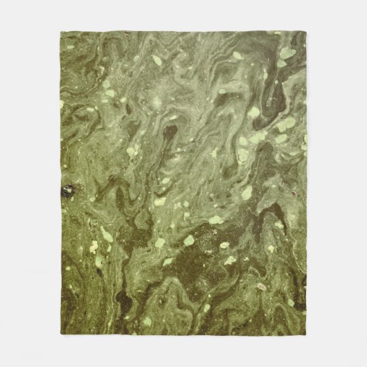 Green abstract painting フリースブランケット (正面)