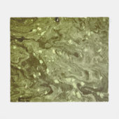Green abstract painting フリースブランケット (正面(横))
