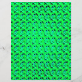 Green Abstract Roses Bulk Scrapbook Paper Pages チラシ