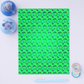 Green Abstract Roses Bulk Scrapbook Paper Pages チラシ (シングル)