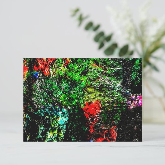 Green abstract texture invitation,Red bold texture 招待状 (スタンド正面)