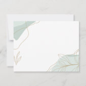 Green Abstract with Gold Leaves ノートカード (裏面)