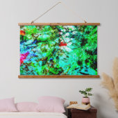 Green abstract Wood Topped Wall Tapestry,Fresh art 吊り下げ型タペストリー (寝室)
