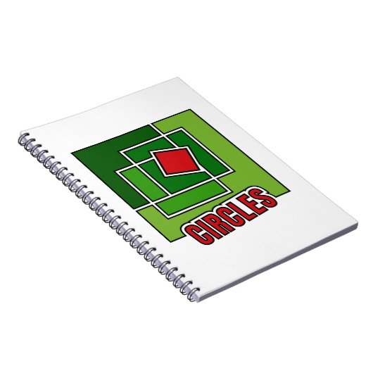 Green Abstraction with Twisted Red Square ノートブック (右側)