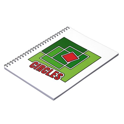 Green Abstraction with Twisted Red Square ノートブック (左側)