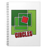 Green Abstraction with Twisted Red Square ノートブック (正面)