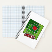 Green Abstraction with Twisted Red Square ノートブック (内側)