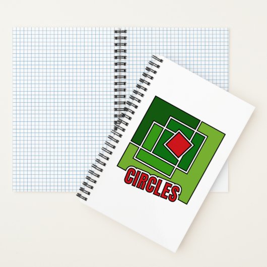 Green Abstraction with Twisted Red Square ノートブック (内側)