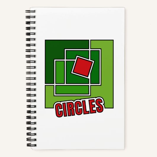 Green Abstraction with Twisted Red Square ノートブック (正面)