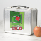 Green Abstraction with Twisted Red Square メタルランチボックス (インサイチュ)