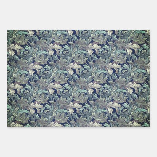 Green Acanthus Leaf ラッピングペーパーシート (正面)