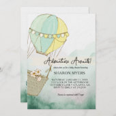  Green Adventure Awaits Baby Shower 招待状 (正面/裏面)