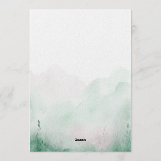  Green Adventure Awaits Baby Shower 招待状 (裏面)