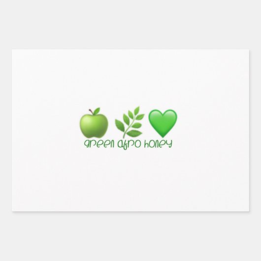 Green Afro Honey Gift Wrap 2 ラッピングペーパーシート (正面)