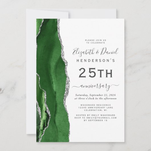 Green Agate Silver 25th Anniversary 招待状 (正面)