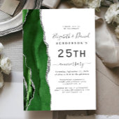 Green Agate Silver 25th Anniversary 招待状