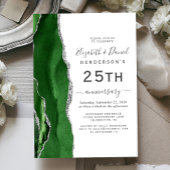 Green Agate Silver 25th Anniversary 招待状