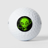 Green Alien Good Luck Golf Ball ゴルフボール (正面)