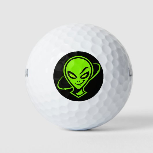 Green Alien Good Luck Golf Ball ゴルフボール (正面)
