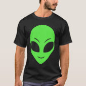 Green Alien Head 90's Style Funny Alien Tシャツ (正面)