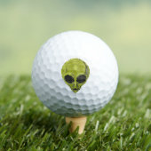 Green Alien Head Custom Golf Ball ゴルフボール (インサイチュ 木)