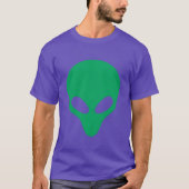Green Alien Head Funny Etraterrestrial Life Cool f Tシャツ (正面)