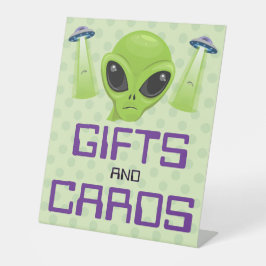 Green Alien Pedestal Sign 台座サイン