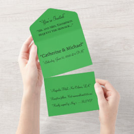 Green All In One Wedding Invitation – Bold オールインワン招待状