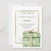 Green Alligator Print Gift Birthday   招待状 (正面)