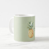 Green Aloha Pineapple コーヒーマグカップ (正面左)