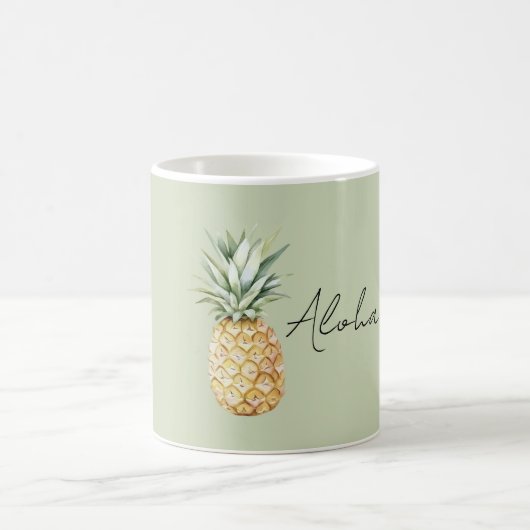Green Aloha Pineapple コーヒーマグカップ (中央)