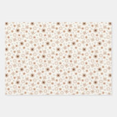 Green and Beige Christmas Forest Village Snowflake ラッピングペーパーシート (正面2)